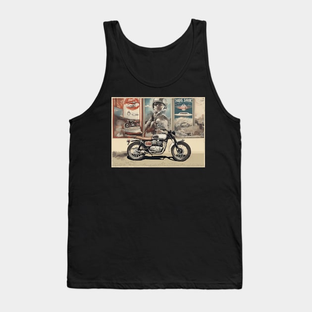 Vintage Scrambler 50s vibe motorcycle Tank Top by Bikerkulture